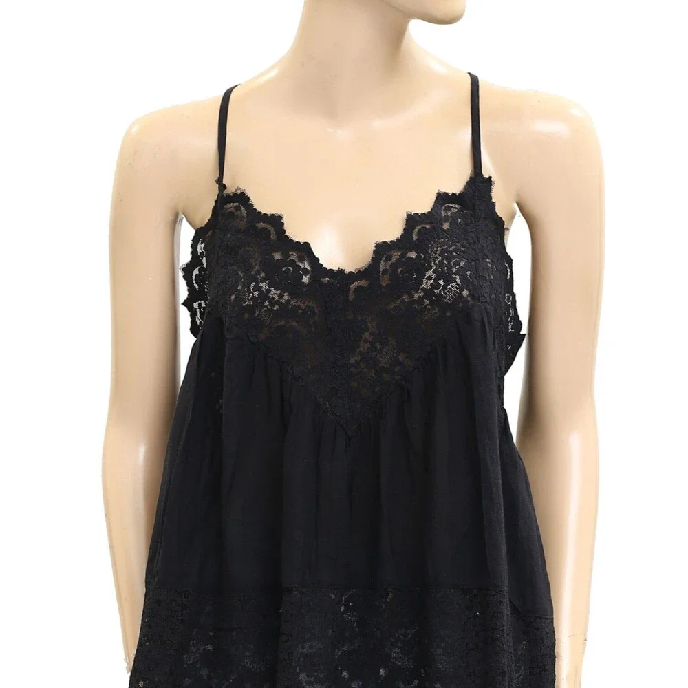 Intimately Free People Fiona Cami Blouse Top Tank Sleeveless Lace Slip XS 288380